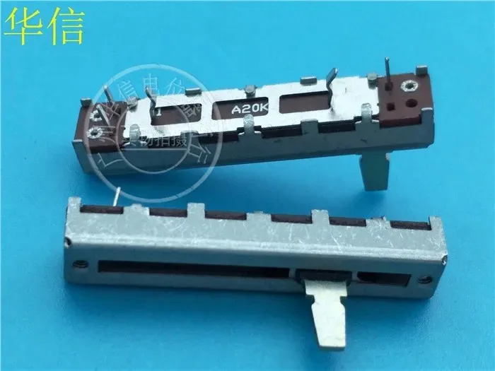 Одиночный потенциометр скольжения 45 мм ручка A20k длинная внутренняя ножка 10 ммD с