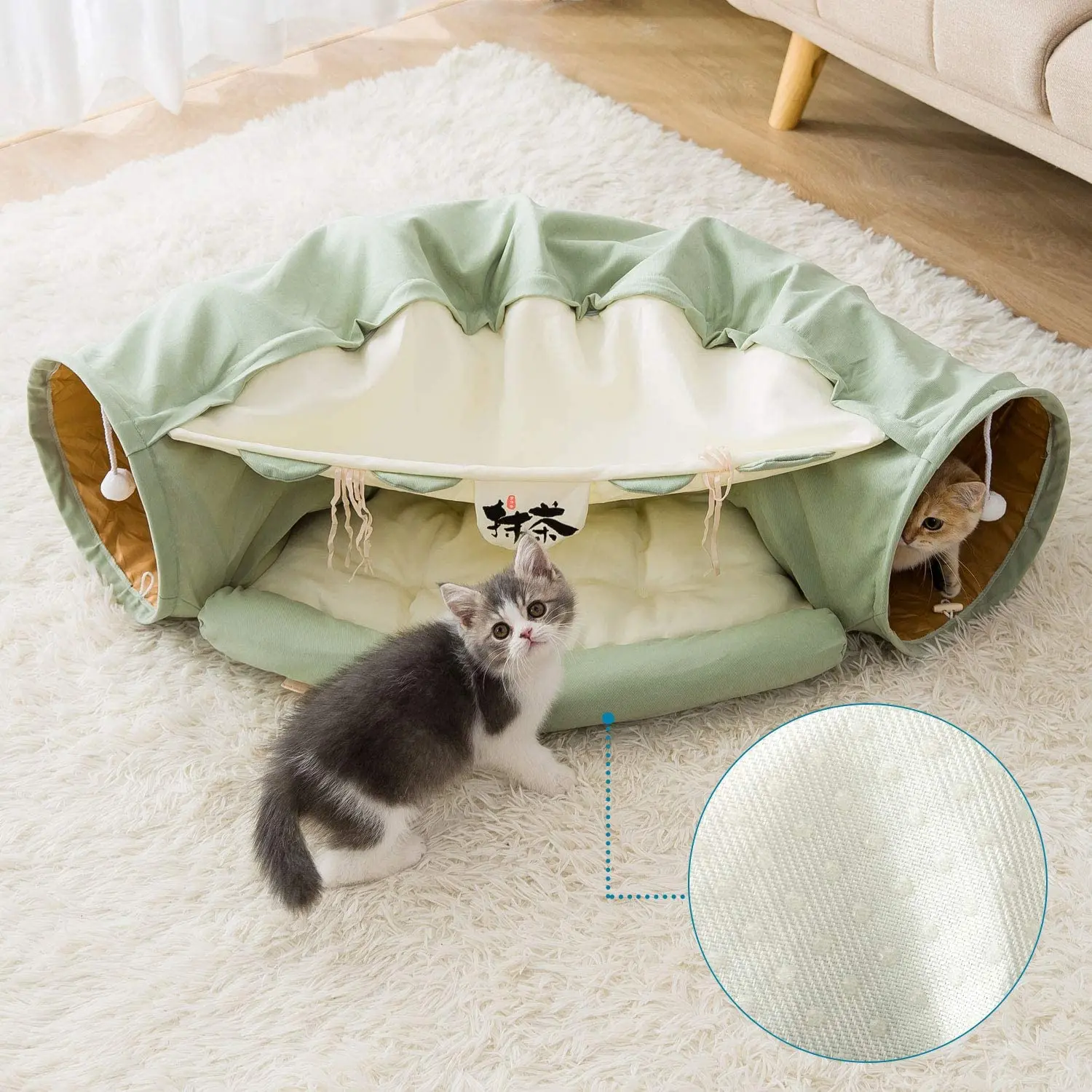 

2-in-1 CATS Collapsible Cat Tunnels for Indoor Cats Beds and Hideout for Pets Dogs Rabbits Home Soft Tunnel Tubes Pet Cat Toys