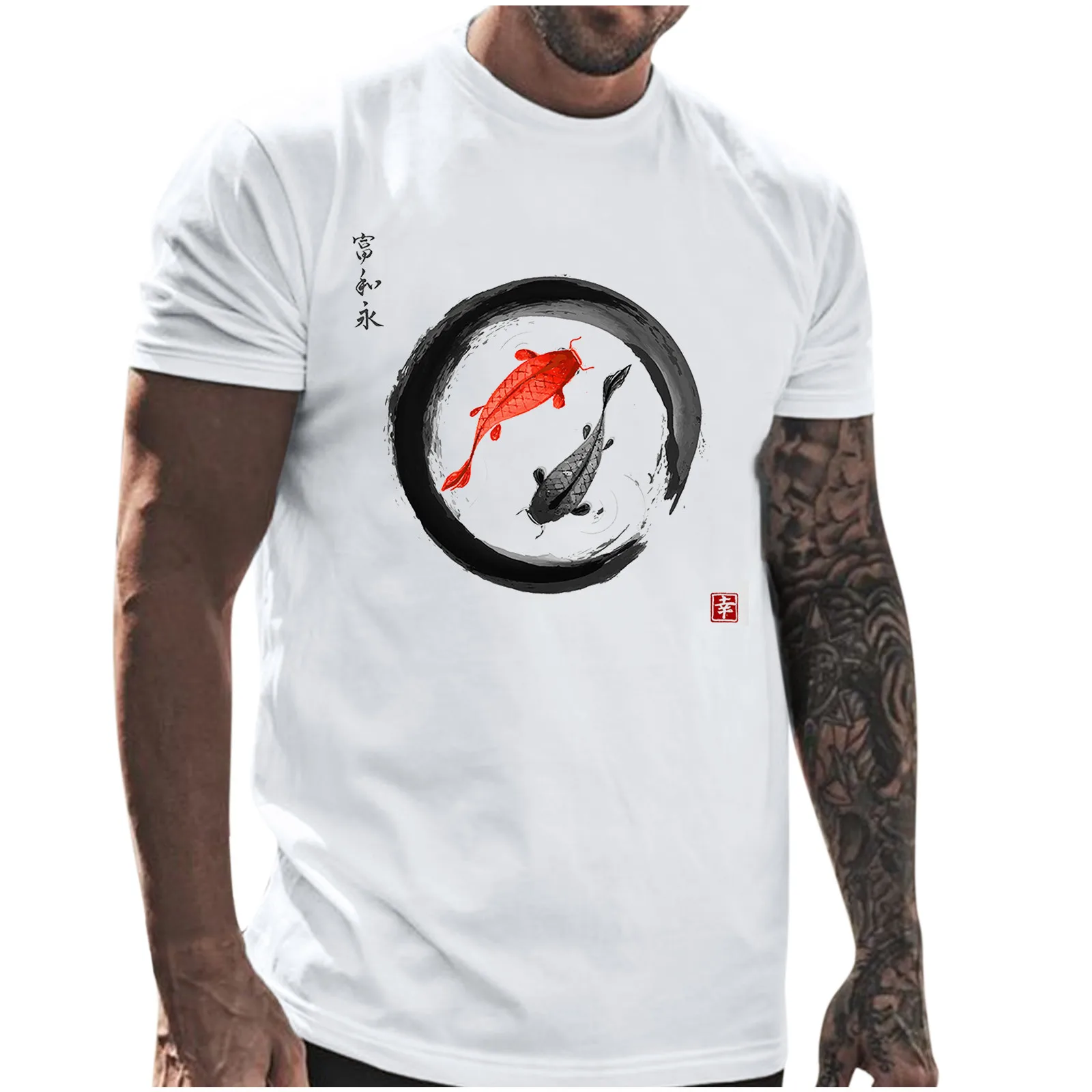 

Мужские футболки, летняя повседневная футболка с принтом рыбы, блузка, топы с круглым вырезом и коротким рукавом, футболка для мальчиков, ле...