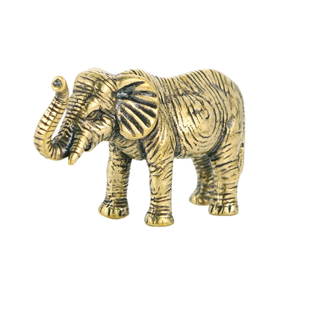 

Elephant Decor Brass Statue Animal Sculpture Figurine Gift Statues Luck Good Ornament Figurines Wealth Desktop Decoration Lucky