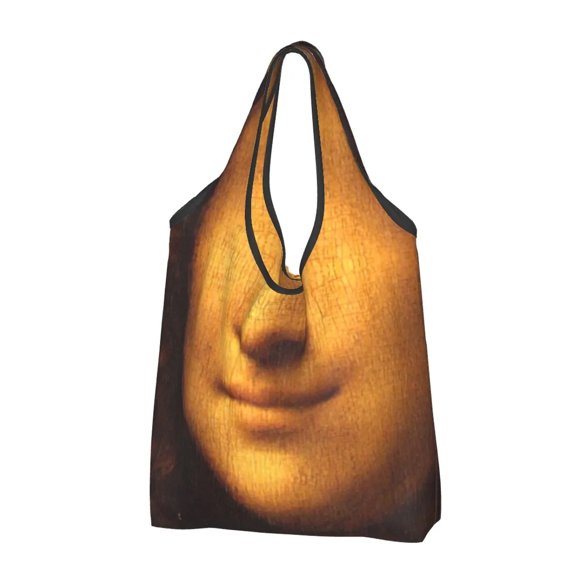

Fashion Printing Mysterious Smile Leonardo Da Vinci Shopping Tote Bag Portable Shoulder Shopper Mona Lisa Handbag