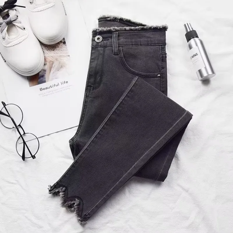 2024 дизайнерские джинсы с грубыми краями ковбойские облегающие прямые широкие