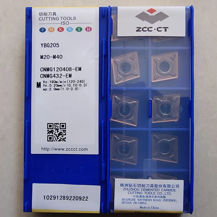 CNMG120408-EM YBG205 CNMG120408 CNMG432 ZCC.CT карбидные вставки для лезвия ЧПУ вращающиеся