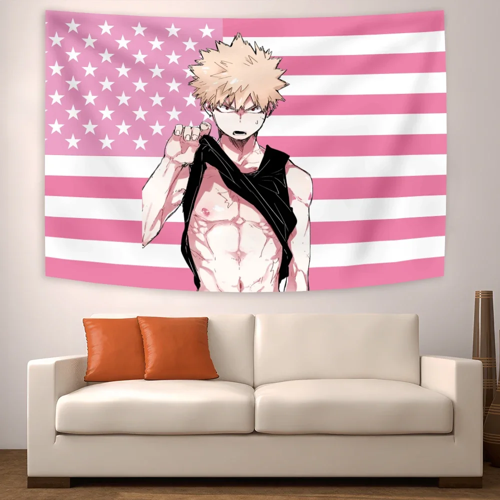 Японский анимационный гобелен My Hero внешний декор Bakugou Katsuki аниме флаги постеры