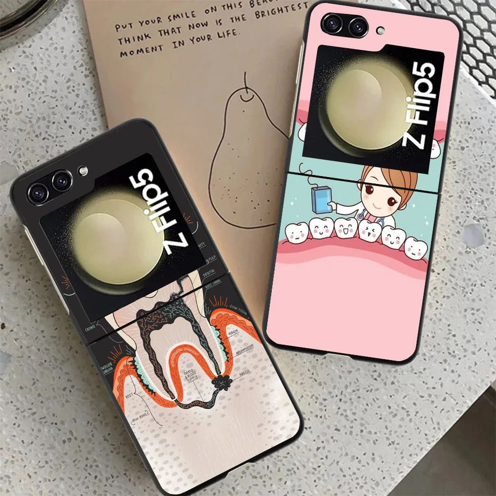 Чехол для телефона Wisdom Teeth Dentist Tooth Samsung Z Flip 6 5 4 3 Galaxy ZFlip6 5G Flip5 Flip4 черный жесткий