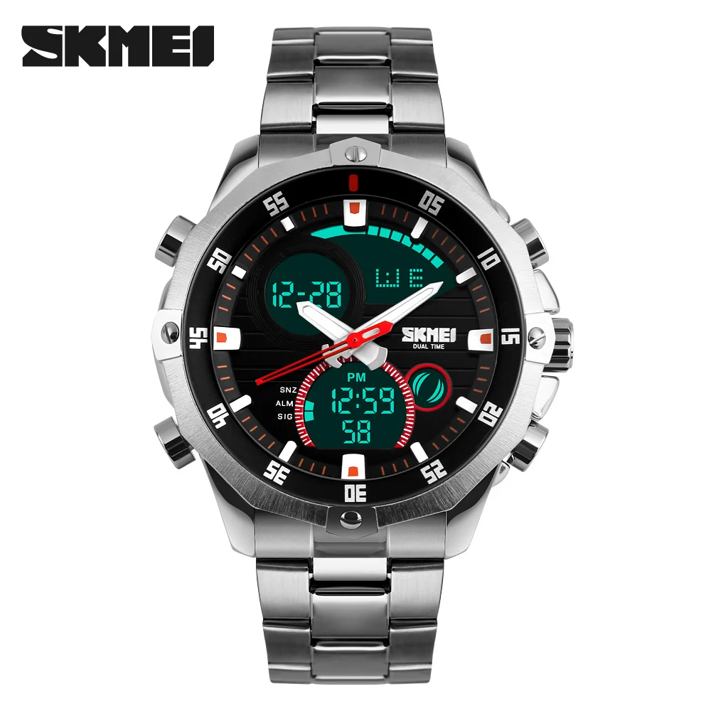 

Top Luxury Brand SKMEI Men's Watches Full Steel Quartz Analog Digital LED Army Military Sport Watch Male Relogios Masculinos