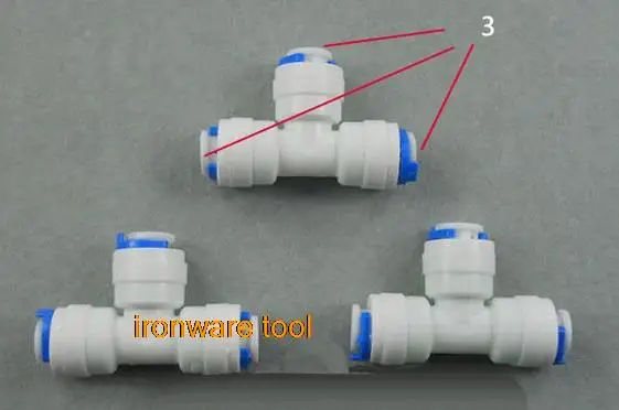 

3PCS Type T 3/8 inch OD Tube * 3/8 inch OD Tube*3/8 inch OD Tube Quick Connect Aquarium RO Water Male BSP And Tube Connection
