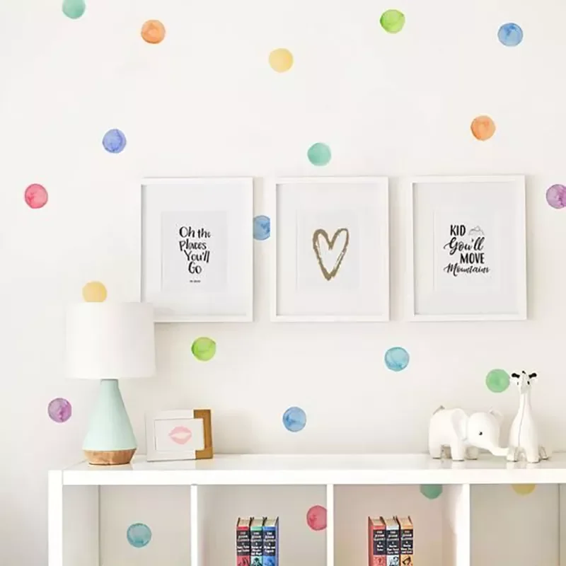 

Pcs/Set PVC Baby Wall Decals Colored Dots Creative Stickers for Children Vinyl Nursery Room Decoration