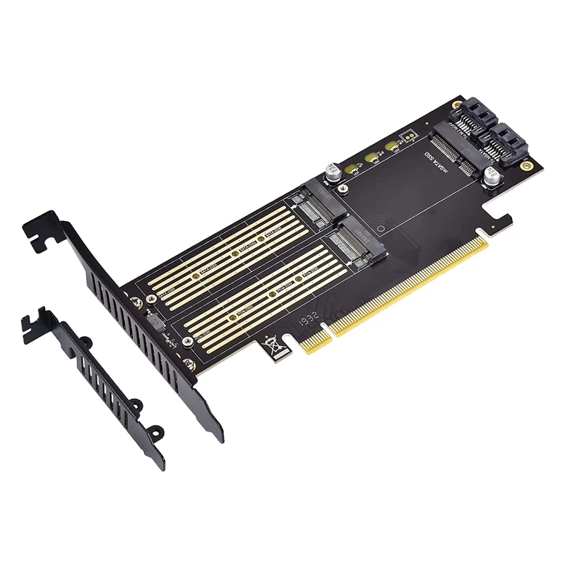 

3 In 1 M.2 And MSATA SSD Adapter Card SSD To PCIE Adapter, MSATA To SATA Adapter With Aluminum Heat Sink For Windows OS