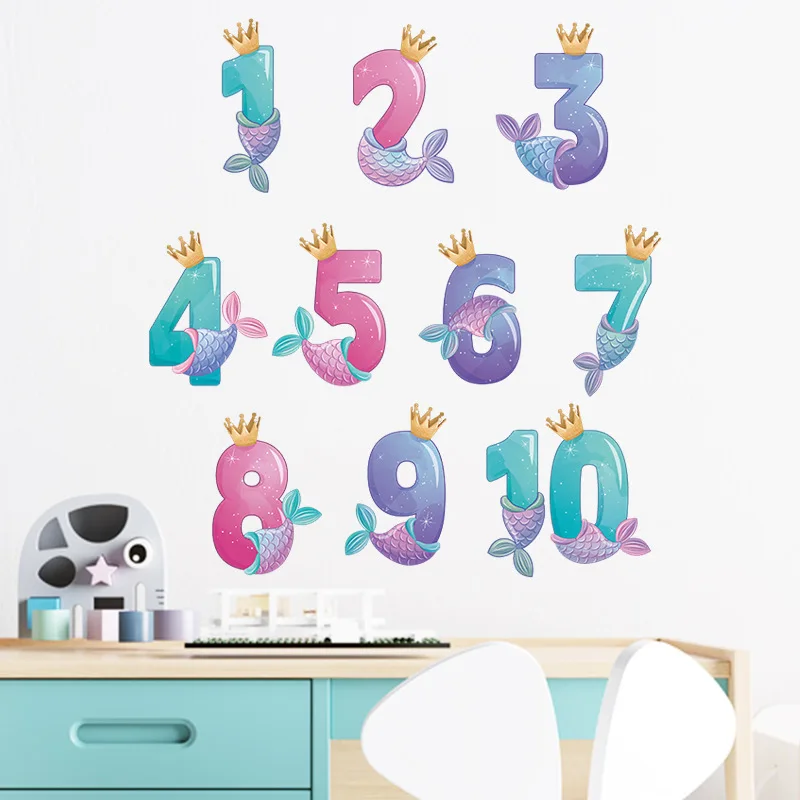 

Cartoon Arabic digital children's preschool education bedroom porch home decoration Waterproof PVC wall background wall stickers