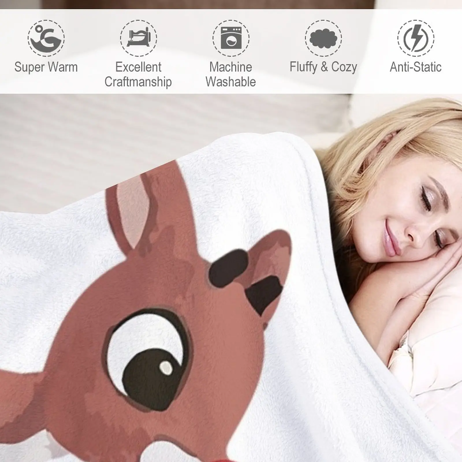 Классическая футболка Rudolph с изображением Красного оленя Классическое Одеяло