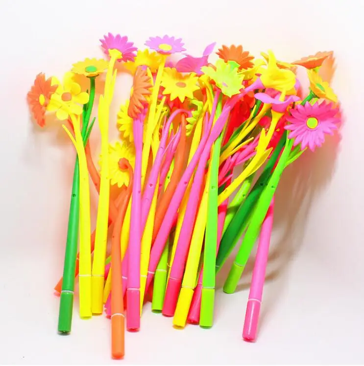 

Силиконовые Цветные креативные милые гелевые ручки с цветами, 1 шт., канцелярские принадлежности для офиса и школы, подарок, имитация ручек, ...