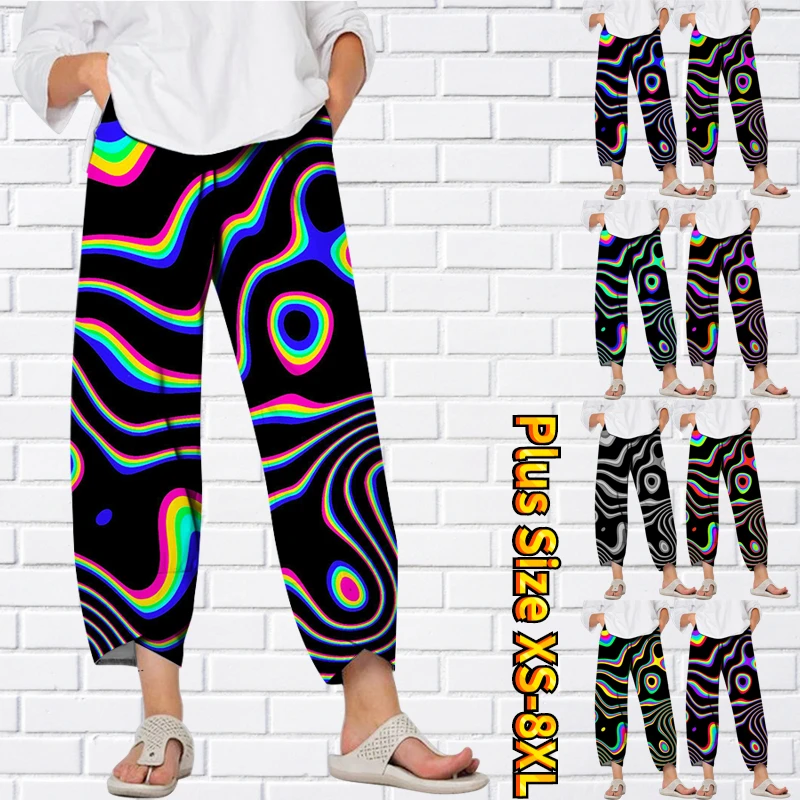 

Женские брюки с высокой талией, Длинные свободные брюки с широкими штанинами и карманами