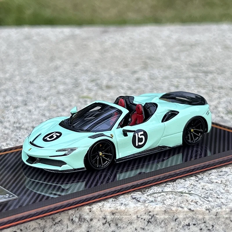 

1:64 SF90 Spider Novitec детская голубая фотография Автомобильная игрушка