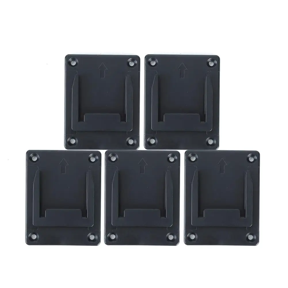 

5pcs Wall Mount Electric Power Tool Holder Bracket Tool Holder for Bosch/Makita 18V Lithium Battery Machine Rack (Black)