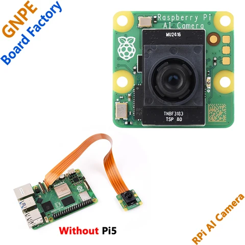 Официальная оригинальная камера Raspberry Pi AI, 12 МП, IMX500, интеллектуальный визуальный датчик, бортовой RP2040