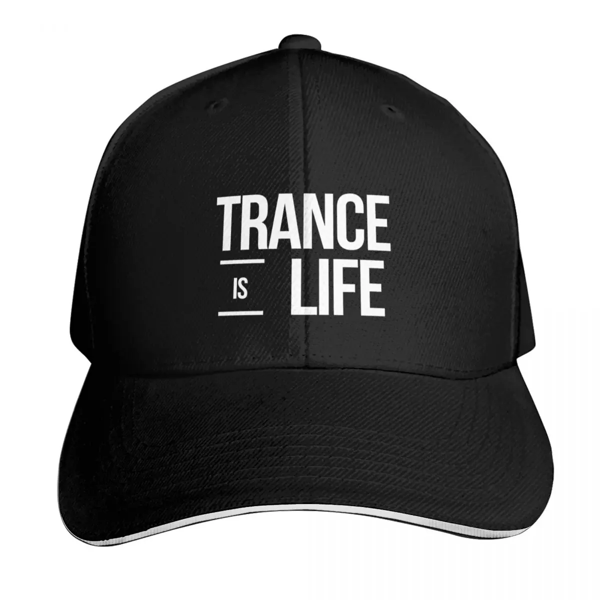 Фото Бейсболка Trance is Life (белая/черная) для мужчин и женщин, роскошная кепка для рыбалки, кепка-тракер с застежкой Snapback №1