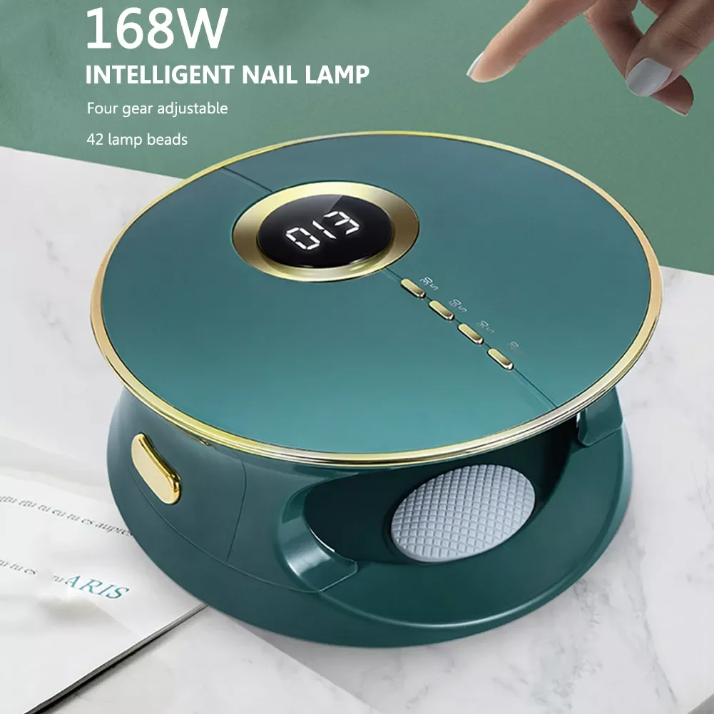 

NEW 168W Fast Curing Nail Dryer LCD Display Professional Gel Nail Polish Curing Lamp with 4 Timer Setting Auto-Sensor Nail Art T