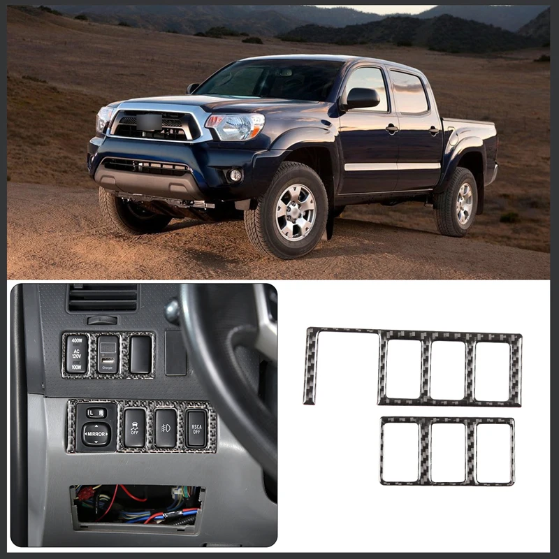 

For Toyota Tacoma 2011-2015 soft carbon fiber rearview mirror adjustment switch sticker car interior modification accessories