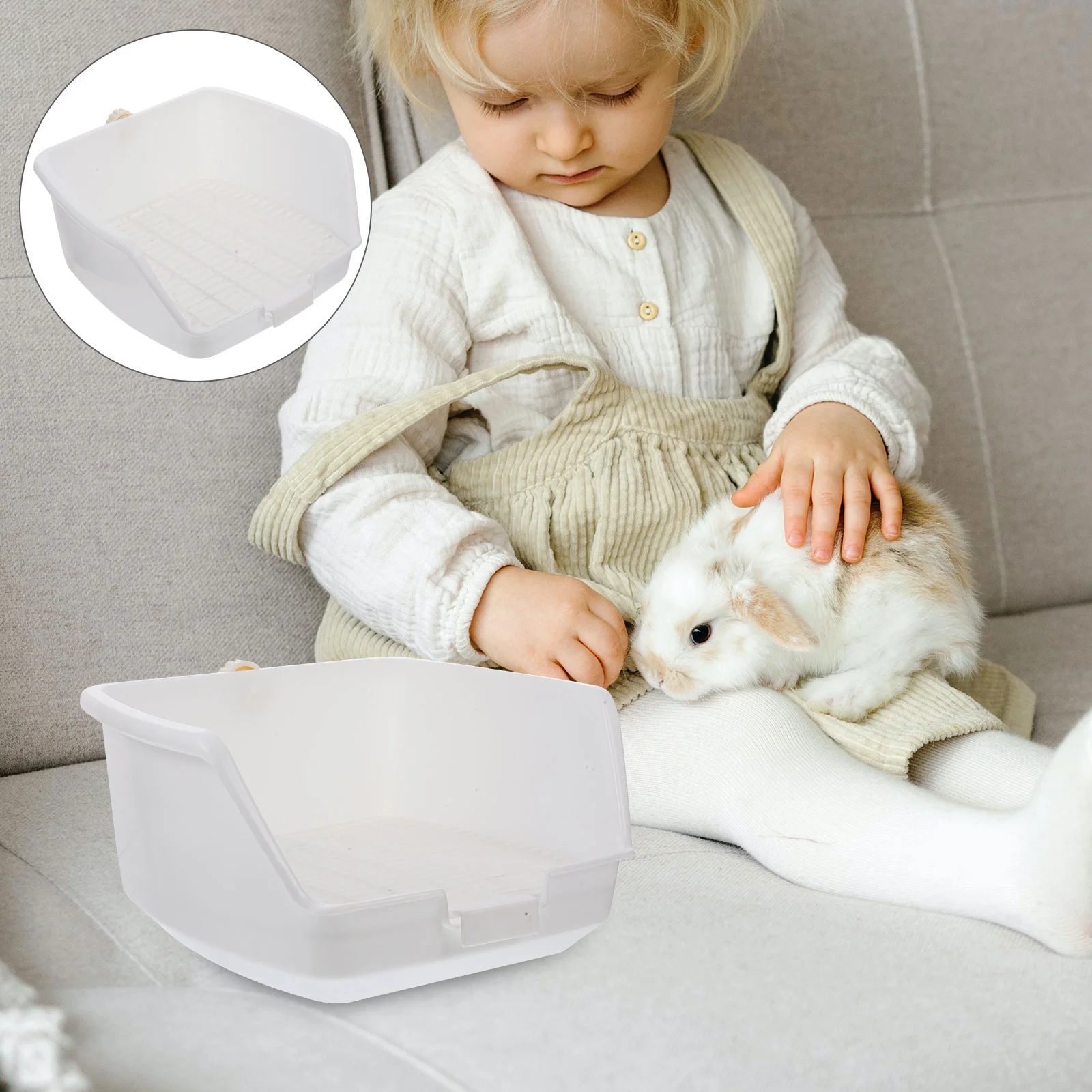 

Bed Pan Rabbit Drawer Anti-tipping Basin Anti-spraying Urine Bunny Toilet Box Reliable Plastic Pet Supplies
