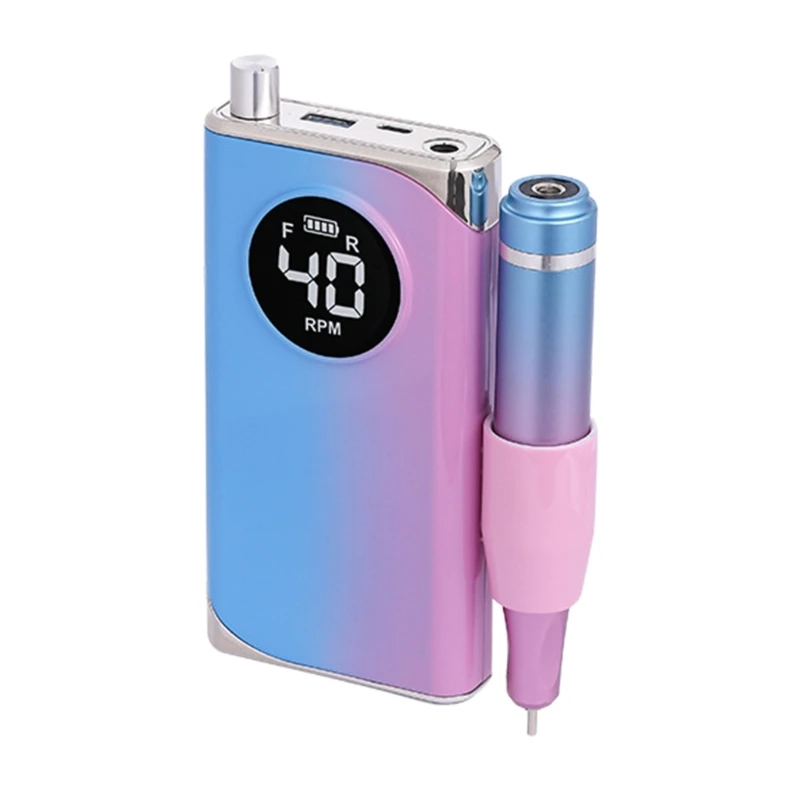 

40000RPM Electric Drill Machine For Manicure Professional Lathe With LCD Display Rechargeable Salon Tool