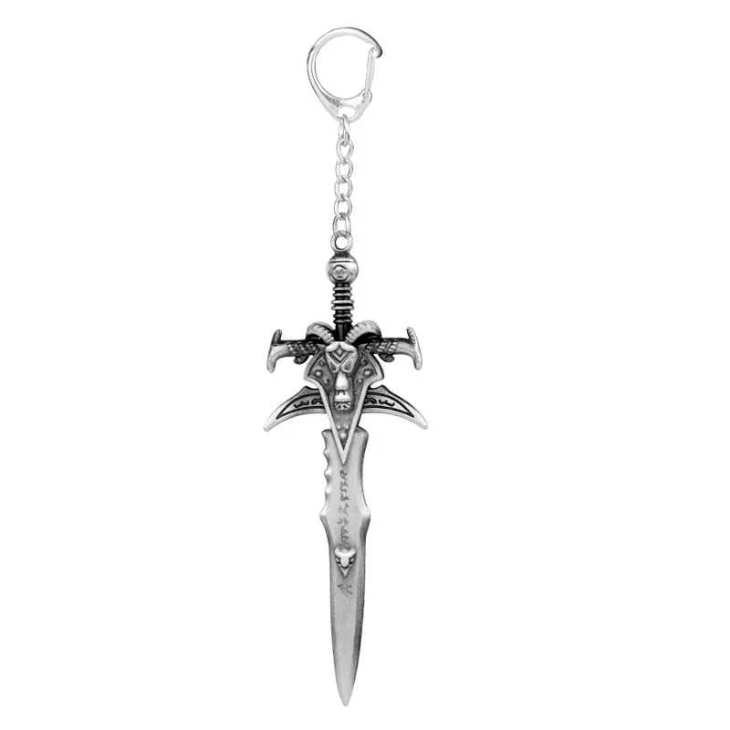 World Of Warcraft Frostmourne Luminous 11.3cm Alloy Sword Game Keychain Weapon Model Replica Toy For Kid Katana Christmas Gift images - 6