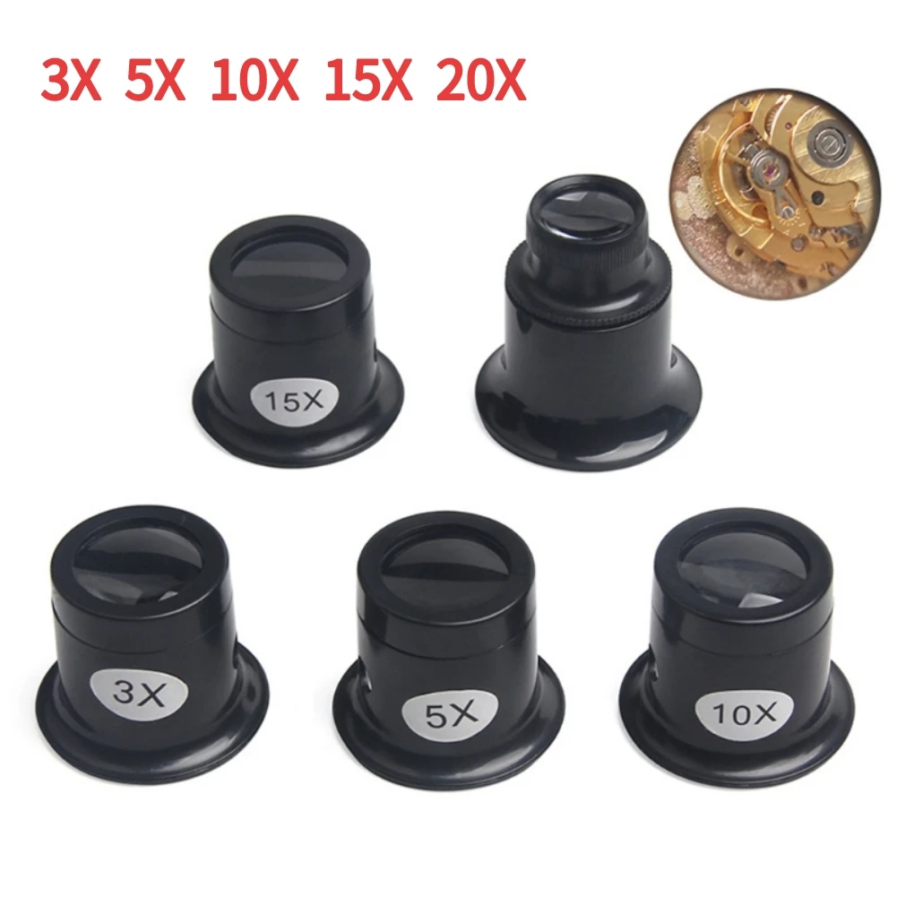 

3X 5X 10X 15X 20X Jeweler Watch Magnifier Tool Portable Monocular Magnifying Glass Loupe Lens for Eye Magnifier Len Watchmakers