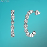 ahthen 925 sterling silver earrings half circle earrings for women female fashion jewelry making gift free shipping