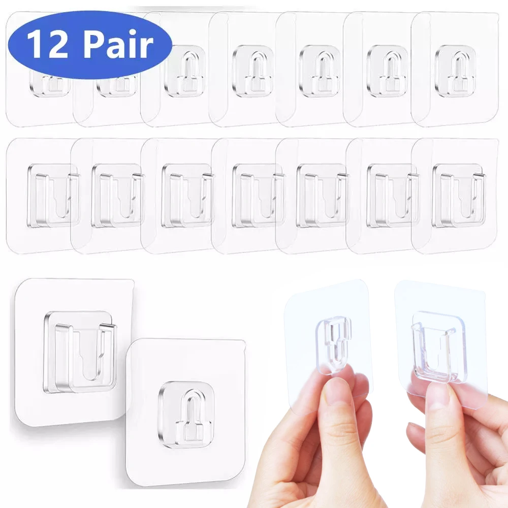 

Double-Sided Adhesive Kitchen Wall Hook Hanger Strong Transparent Wall Storage Sucker For Kitchen Bathroom Hooks