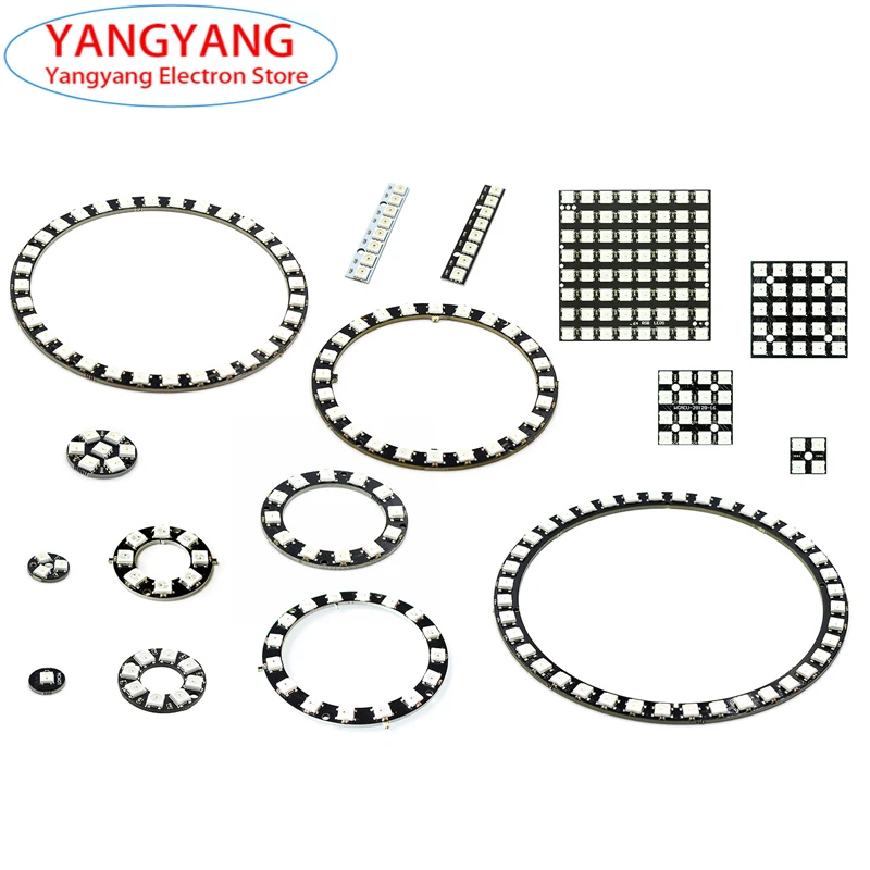 

1pcs New WS2812 RGB LED Ring 1-40Bit And Rectangular 4-64Bit 8 Channel WS2812 5050 RGB LED Panel Controller Module For Arduinos