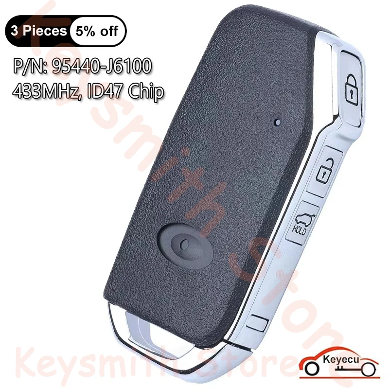 KEYECU 3 кнопки 433 МГц ID47 чип для Kia Telluride 2020 2021 Auto Keyless Go Smart Remote Control Key Fob P/N: 95440-J6100