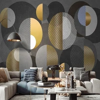 custom 3d wall paper abstract geometric circle wall painting modern art wallpaper for living room home decor murales de pared 3d