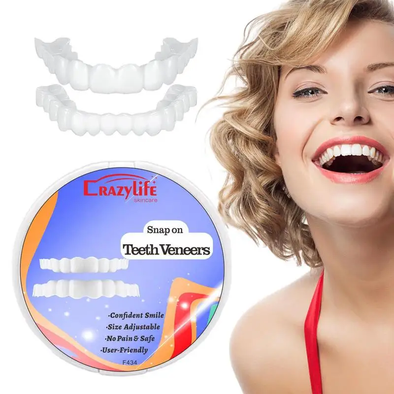 

Fake Tooth Cover Tooth Cover Set Dentures Dental Veneers Snap On Cover The Teeth Fake Tooth Instant Confidence Smile Temporary