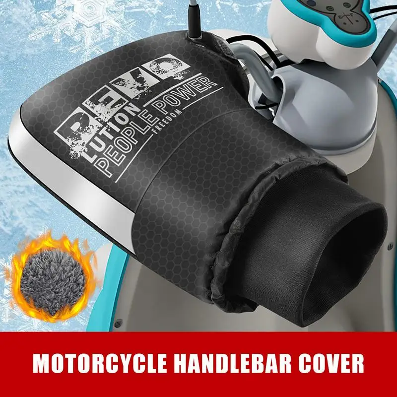 

Waterproof Motorcycle Handlebar Mittens Hand Protector Windproof Fleece Liner Easy To Use And Install Gloves For Bikes scooter