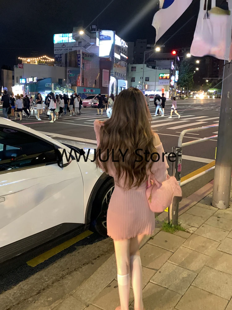 Осень 2023 розовое тонкое трикотажное платье бодциона элегантное офисное женское