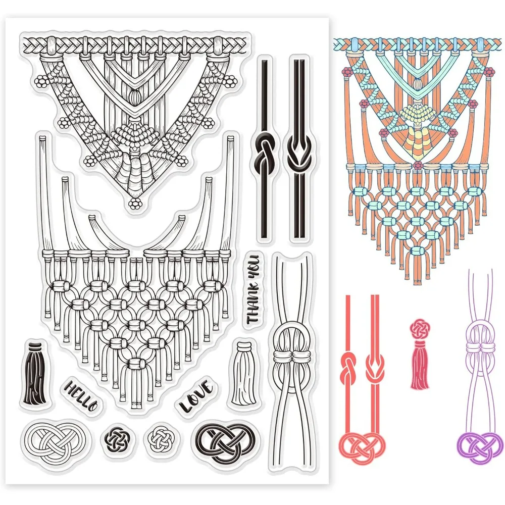 Силиконовые прозрачные штампы с узлом волнистые для фестиваля открытки на день