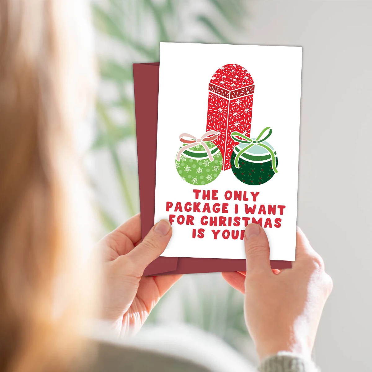 Забавные рождественские открытки для мужа жены девушки единственная модель