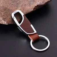 mens leather keychain creative car retro key ring female key chain metal pendant charms thickened pendant stainless steel