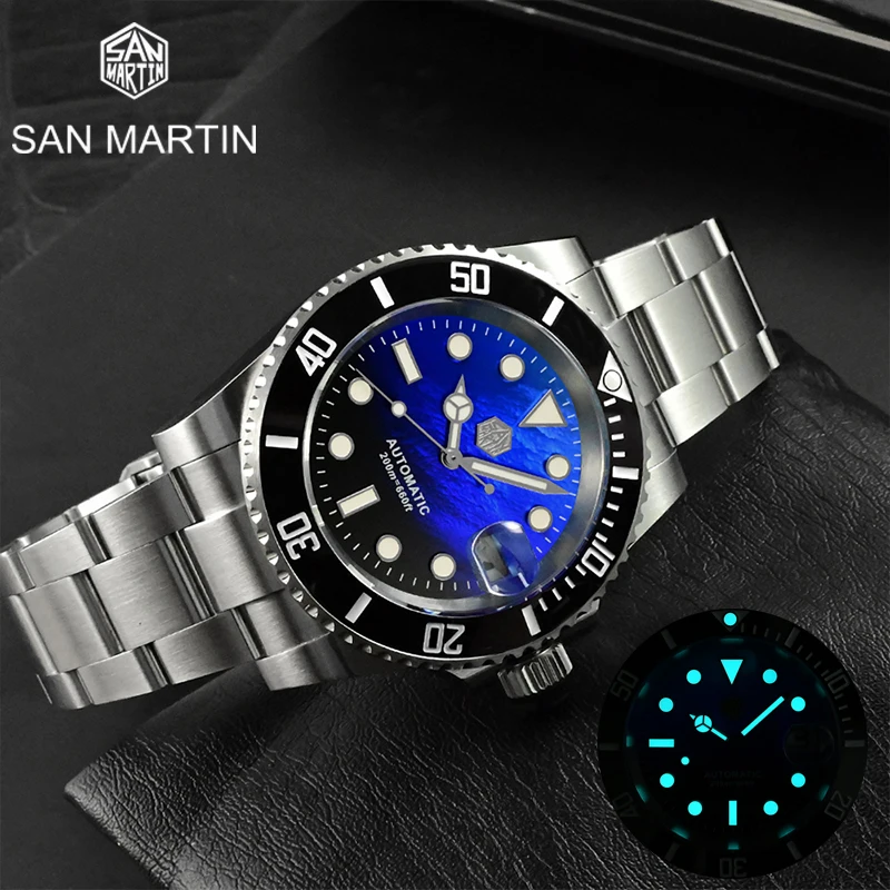 Мужские часы San Martin 40 5 мм с сапфировым стеклом водостойкие 20 бар - купить по