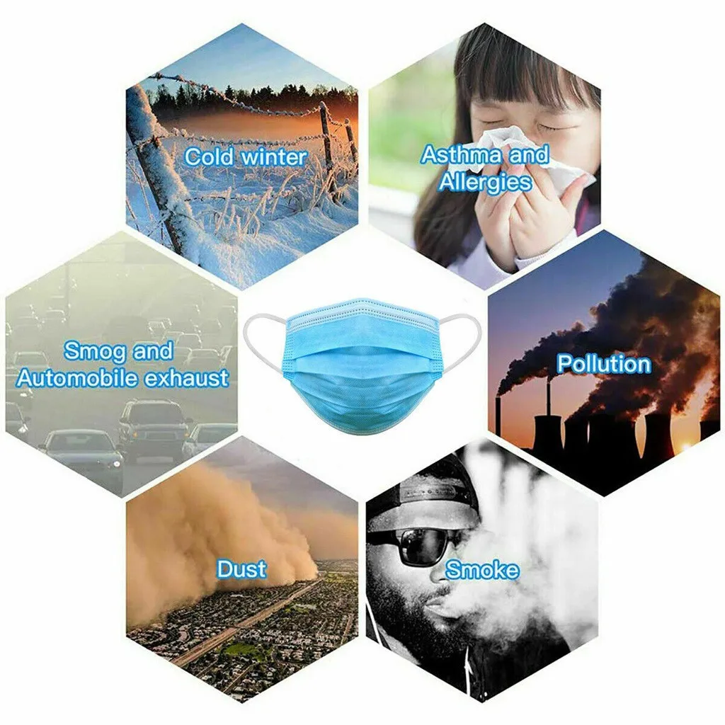 Маска одноразовая Пылезащитная 3-слойная для лица 300/600 шт.