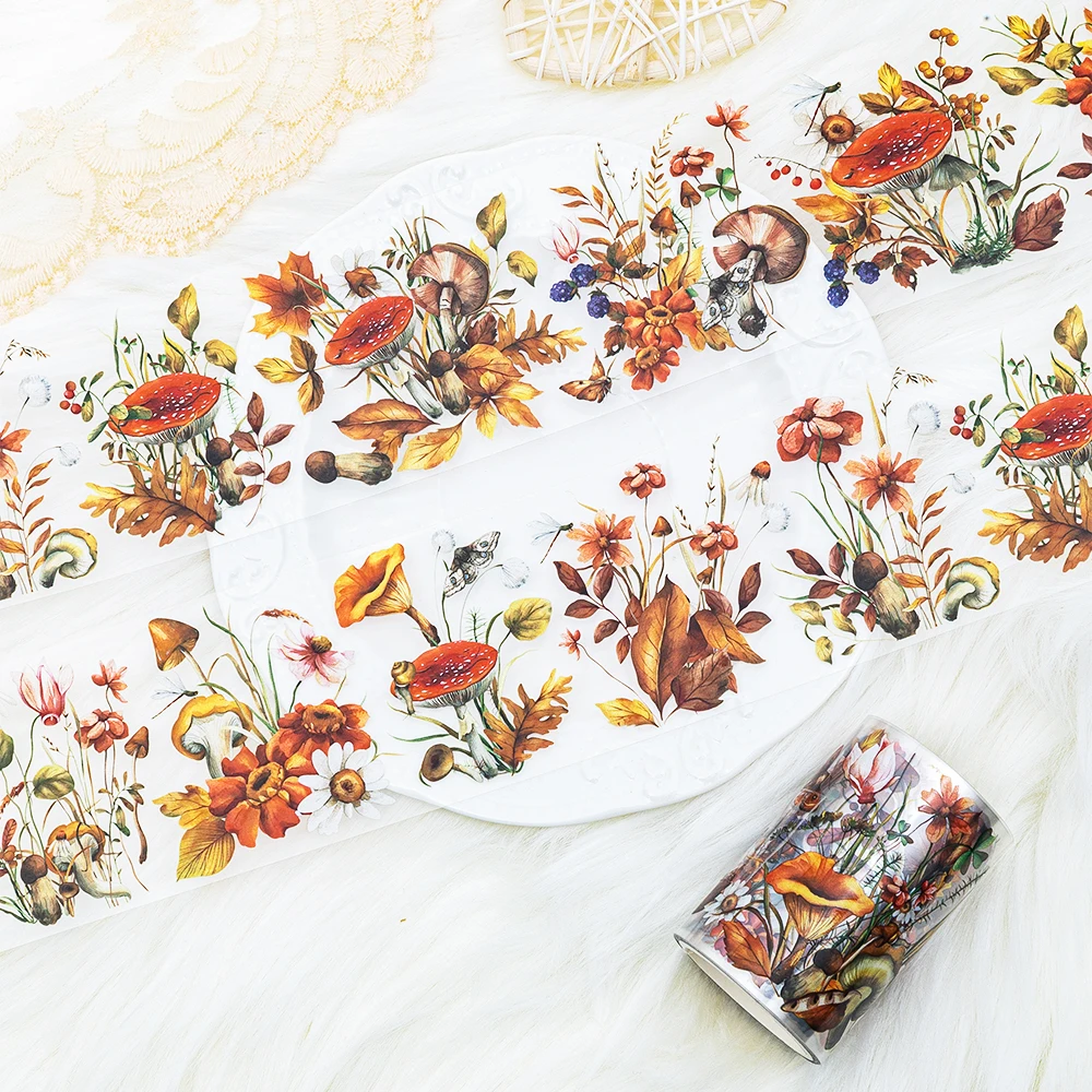 

Лента для блокнота с изображением леса и грибов