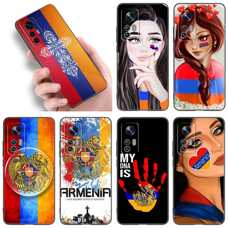 Черный чехол для телефона с арменским флагом Xiaomi 10T 11 Lite 11T 12S 12X 13T 14 Pro A1 A2 POCO M3 M4 M6 X3
