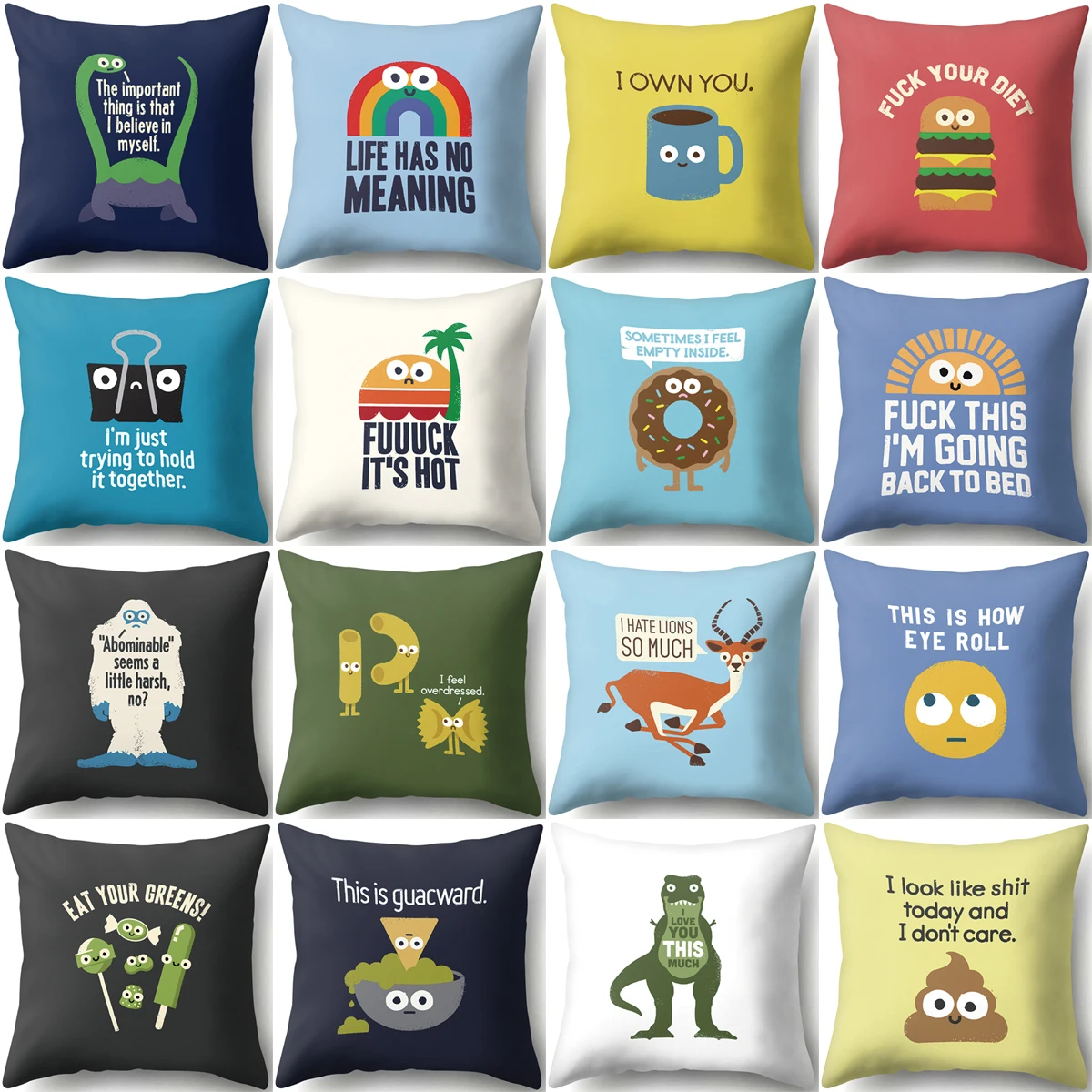 

ZHENHE Cartoon Children's Cute Pattern Pillow Case Home Decoration Cushion Cover Bedroom Sofa Decor Pillow Cover 18x18 Inch