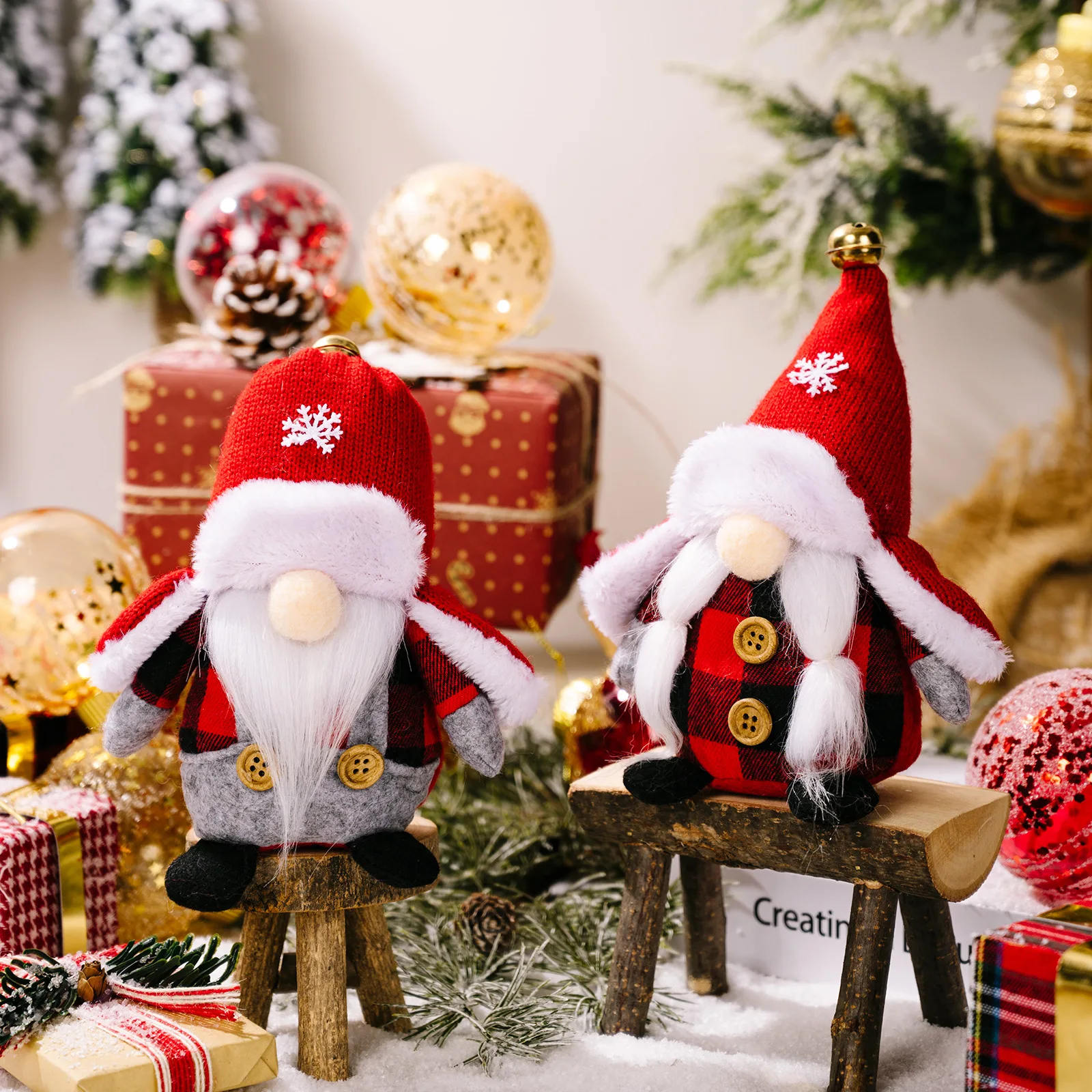 

Новые рождественские украшения, Рождественская шапка лэй фэн, кукла гном, Рождественская Кукла без лица, украшения для дома