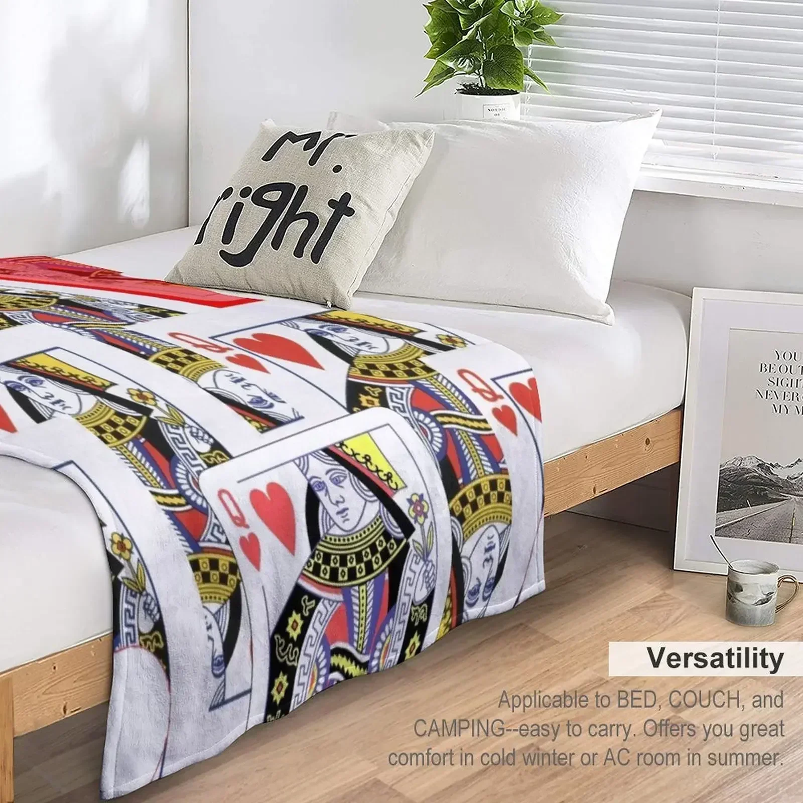 Одеяло RED-WHITECASINO QUEEN HEART PLAYING CARDS теплое зимнее одеяло из фланелевой ткани