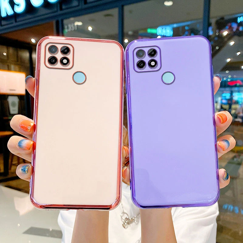

Solid Plating Lens Protection Phone Case For OPPO Realme C11 C55 C35 C33 C30 C30S C20 C21Y C25 10 9ProPlus 8i 7 Soft TPU Cover