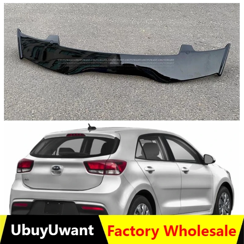 Hatchback Universal Rear Wing For For KIA Rio LX IVT 2020 ABS Plastic Carbon Fiber Look Accessories Roof Rear Wing Lip Spoiler