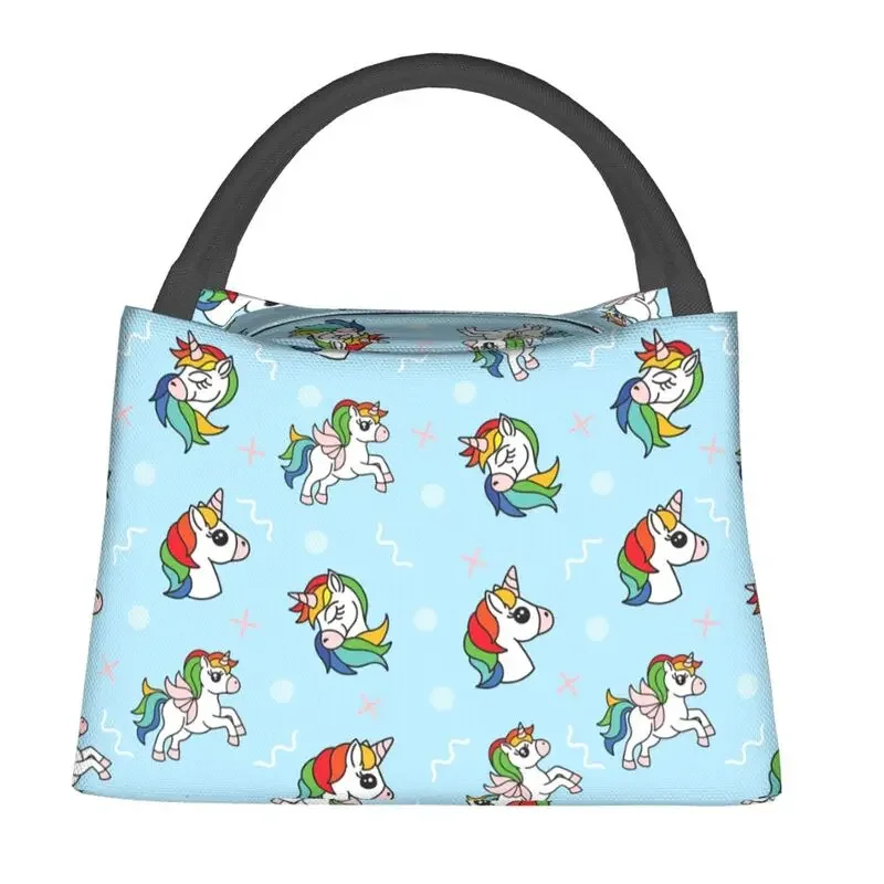 Милая изолированная сумка для обеда с волшебным единорогом школы офиса