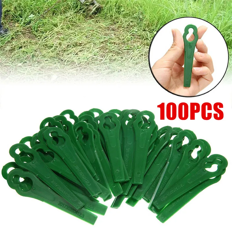 

100 PCS/Set Mower Replacement Trimmer Blade Plastic Blade Garden Lawn Mower Lawn Plastic Blade Garden Tool Accessories