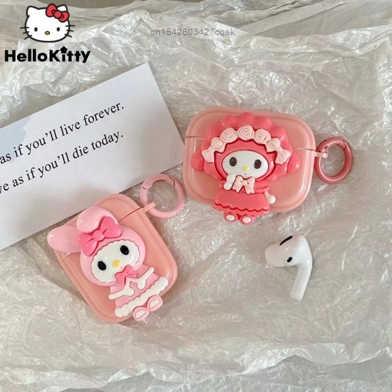 

Sanrio Airpod Case 3D Melody Pink Wireless Headset Cover Airpods 1 2 3 Protcetive Earphone Case Airpods Pro New Girly Cute Case